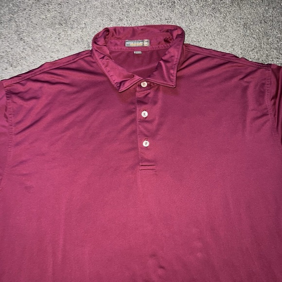 Peter Millar Other - Peter Millar Summer Comfort Men's 2XL Maroon Solid Polo Short Sleeve Button